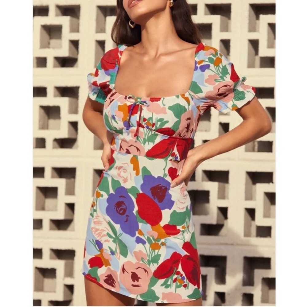 Faithfull the Brand Multicolor Floral Mini Dress